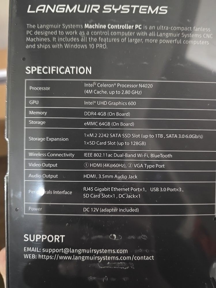 Langmuir Systems Controller Computer- MC4000 Machine - Crossfire XR CNC