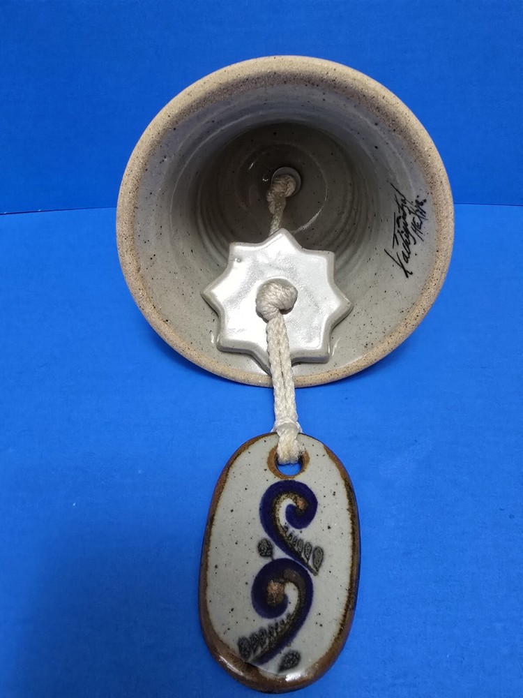 Stoneware Pottery Handcrafted Bell 5" Signed