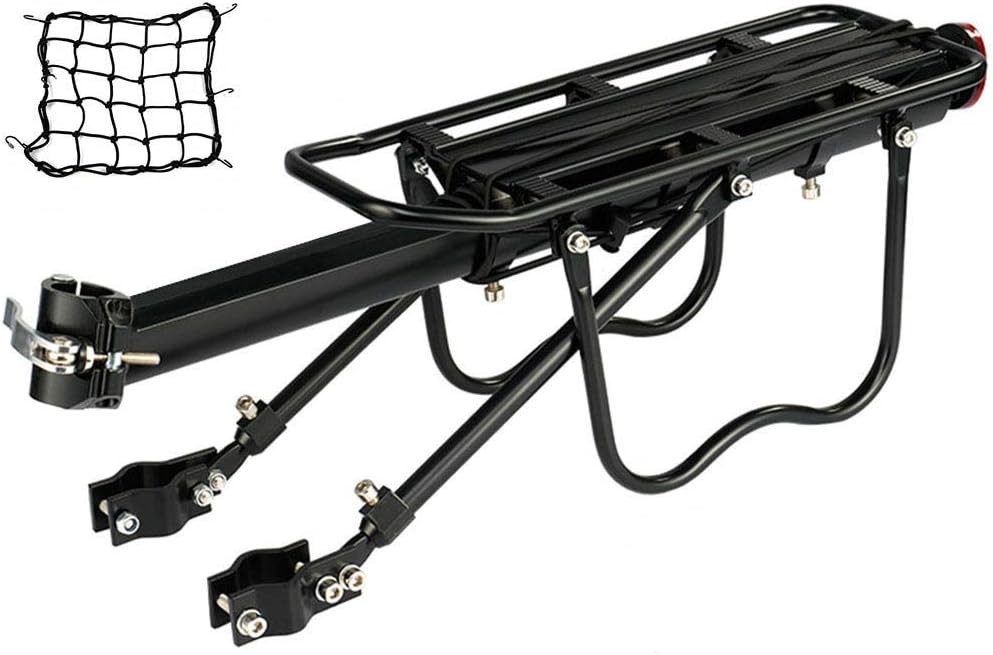Aluminum Adjustable Bicycle Cargo Rack - 21”L, Easy Install with Quick Release