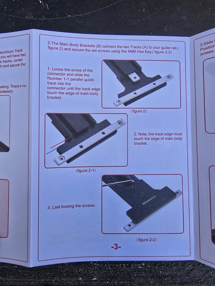 GOINGMAKE Parallel Guide System Metal Complete Kit for Guide Rail Black