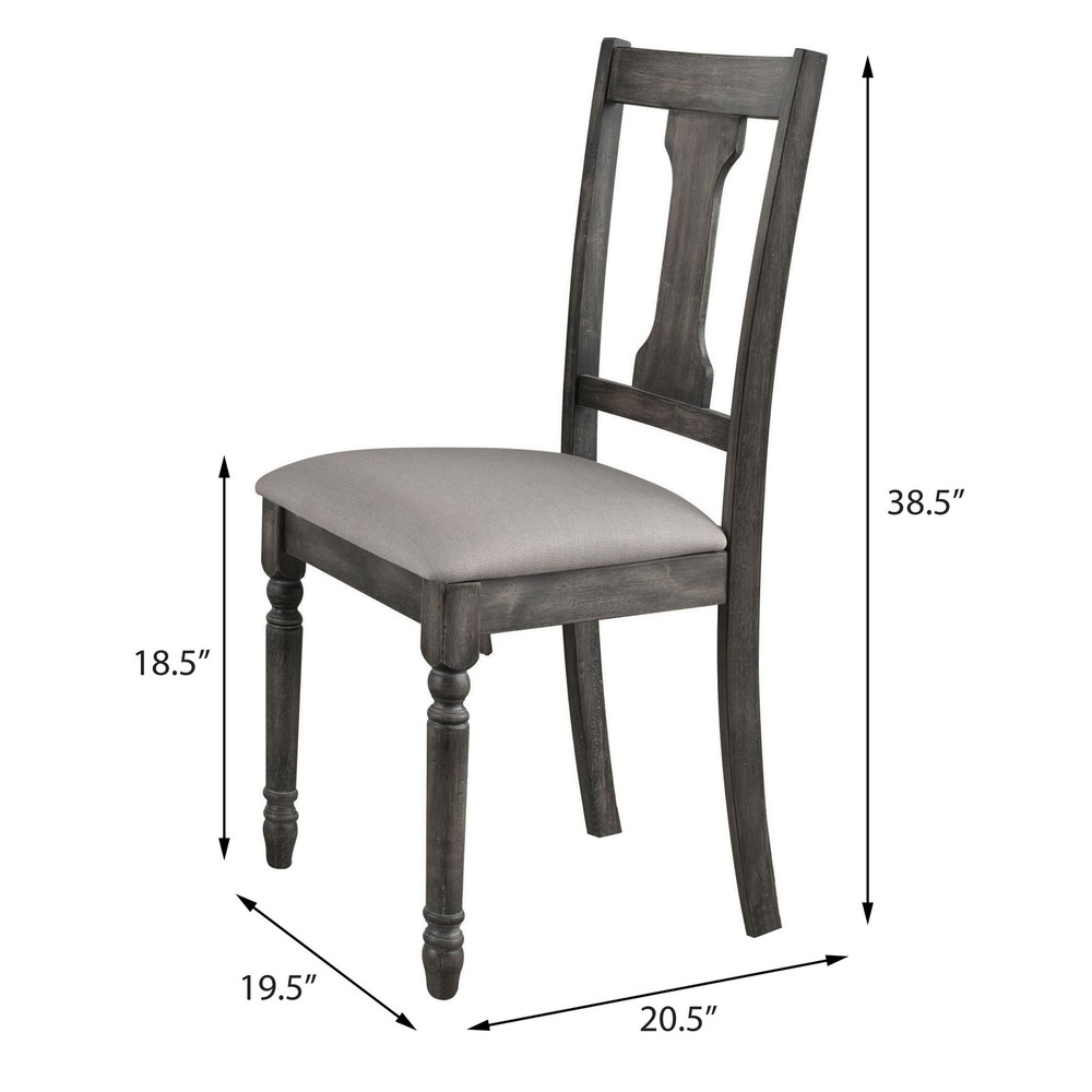Tan and Weathered Grey Open Back Side Chairs