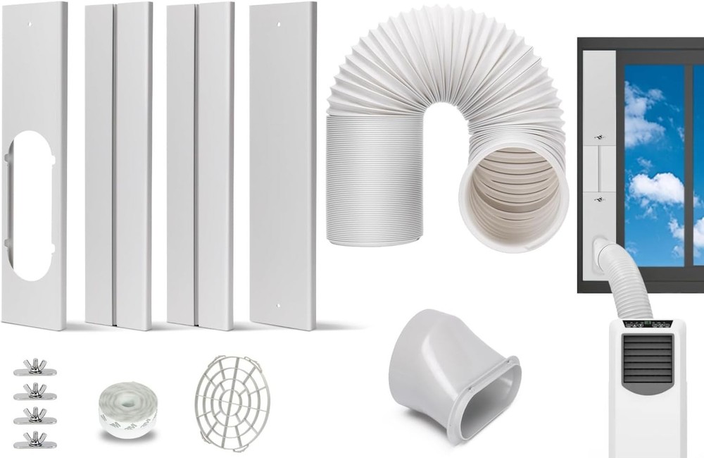 Portable AC Window Kit with Exhaust Hose, Air Conditioners Kits Parts Adjusta...