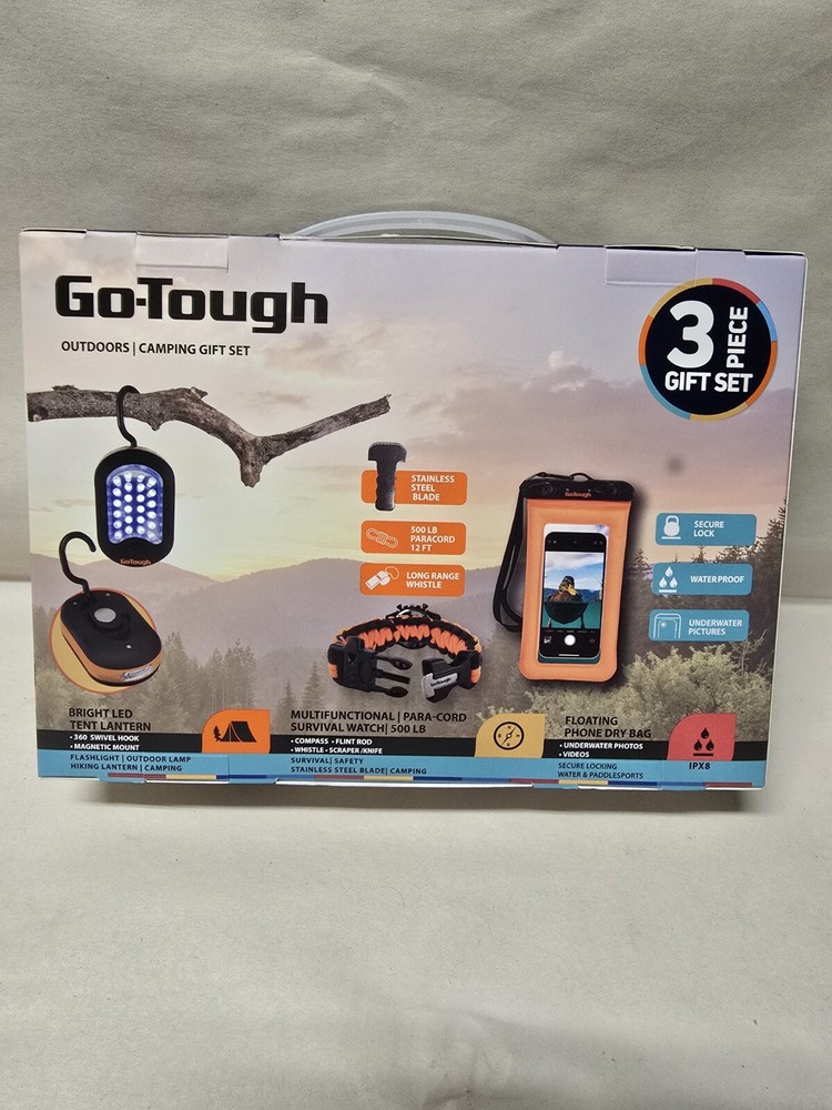 Go-Tough Outdoors Camping 3 Piece Gift Set NEW Unopened