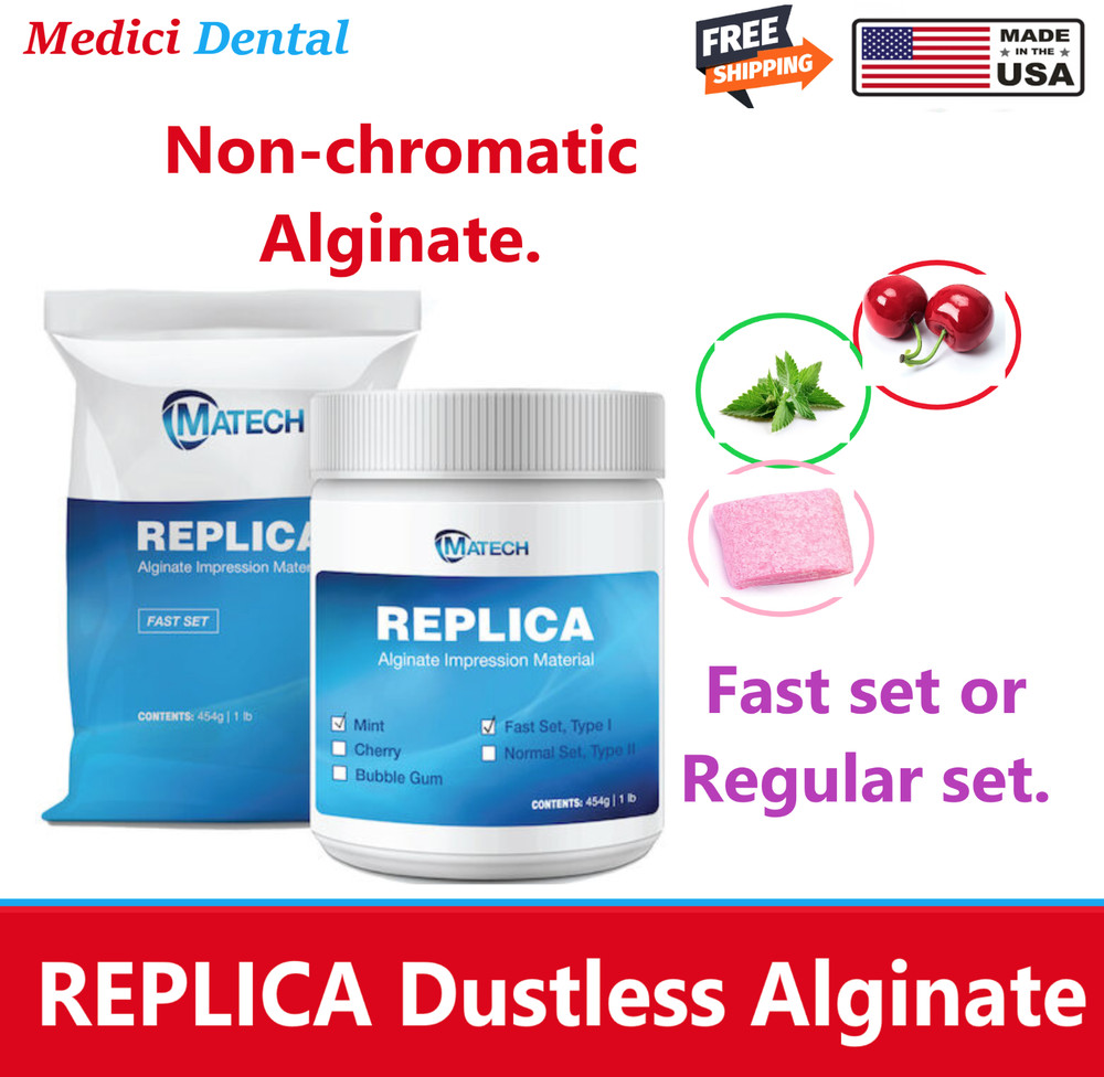 Replica Non-chromatic Alginate, Regular Set or Fast Set VPS Impression Materal