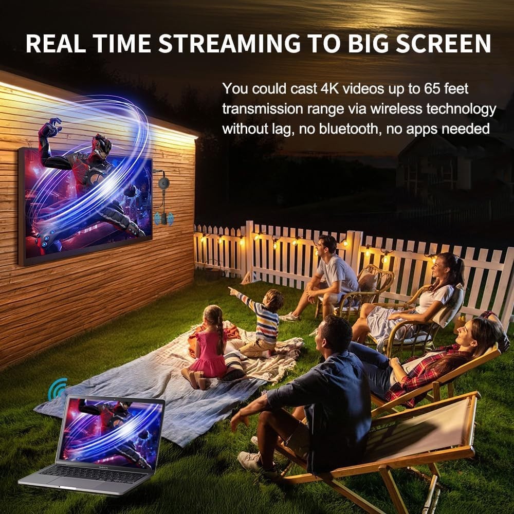 4K Wireless HDMI Adapter for iPhone Android TV