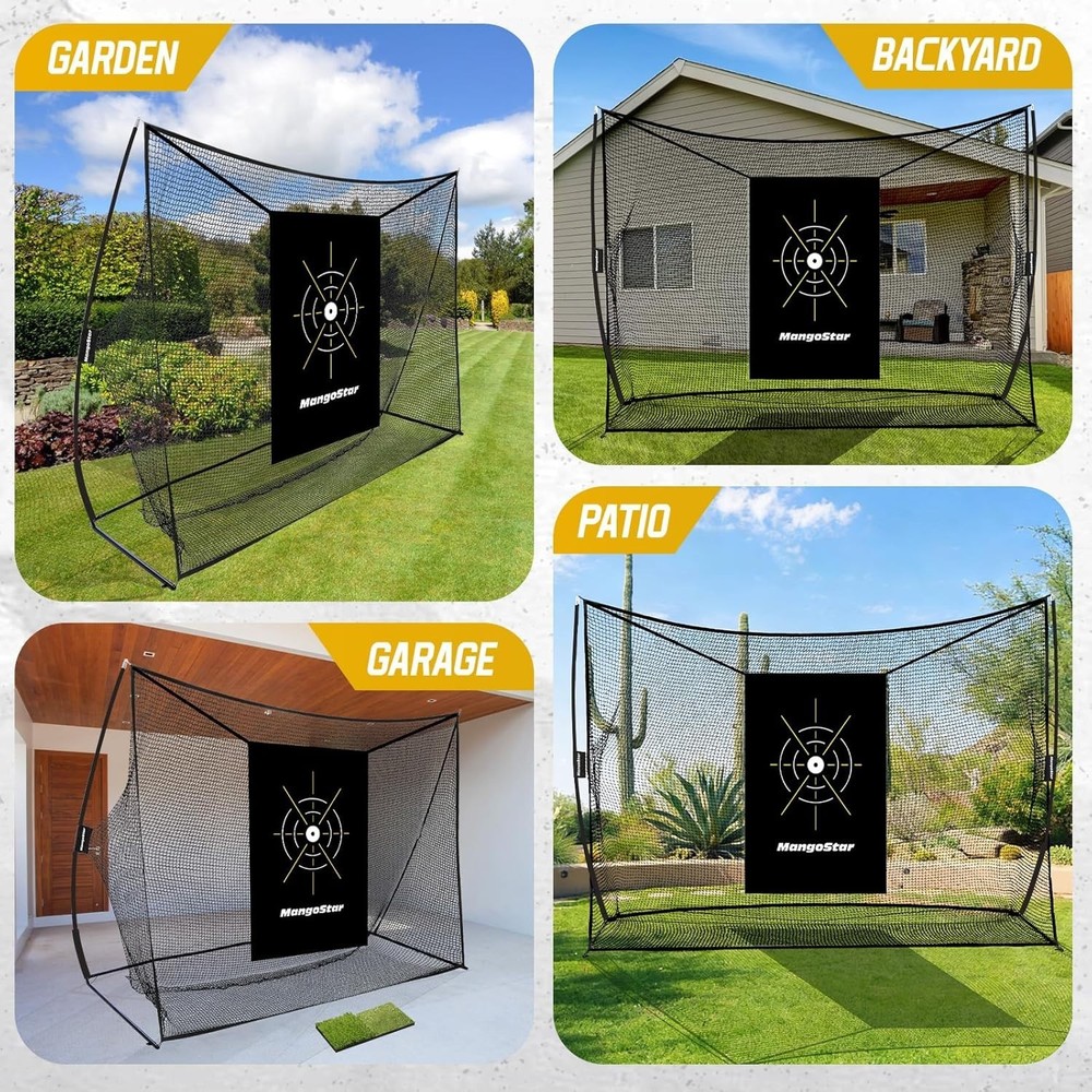 Complete Golf Hitting Kit: 10x7ft Net, Mat, Tees & Balls for Ultimate Practice