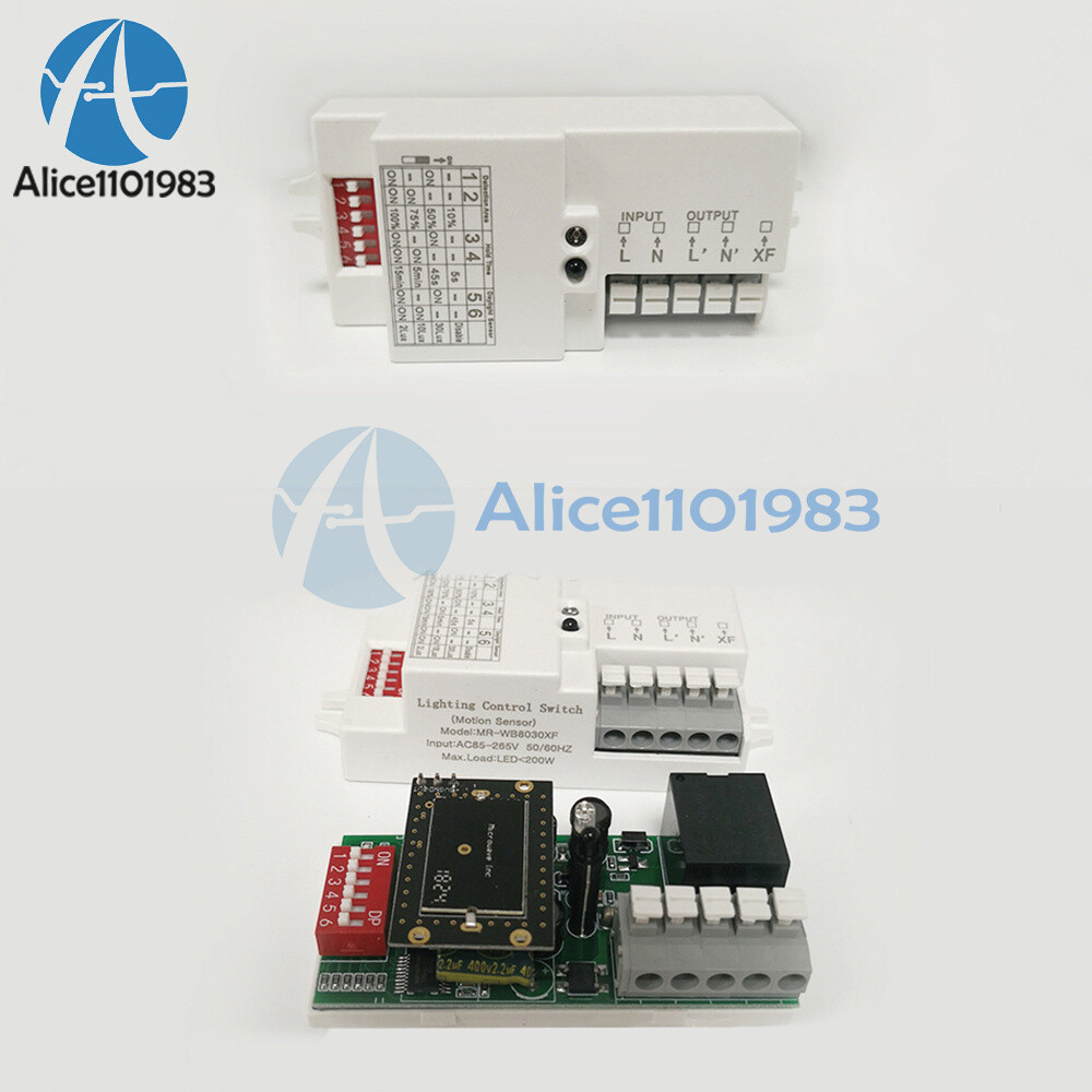AC110-220V LED Light Microwave Radar Delay Sensor Switch Body Motion Detector