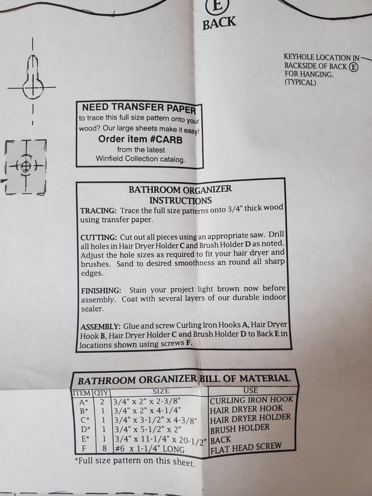 Vintage Woodworking Pattern