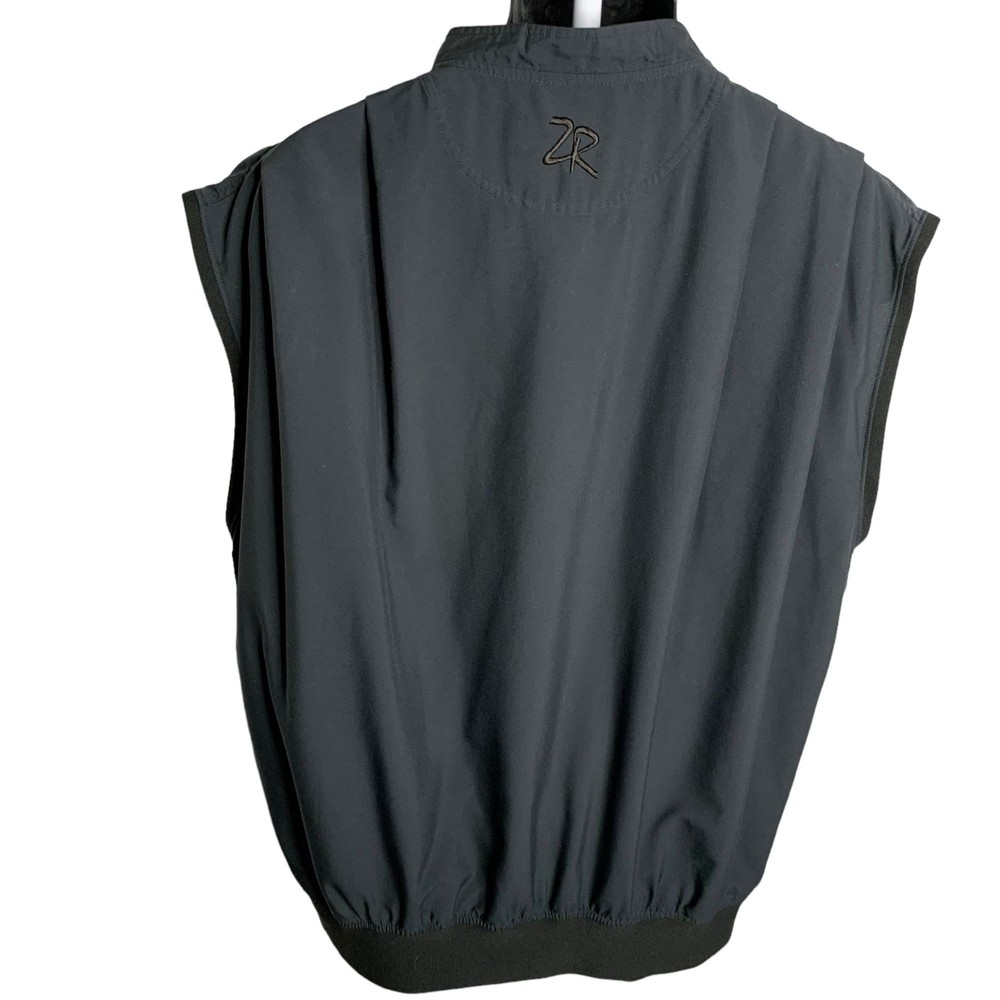 ZERO Restriction Golf Pullover Vest L Black Pockets Snaps Elastic Waist Vegas