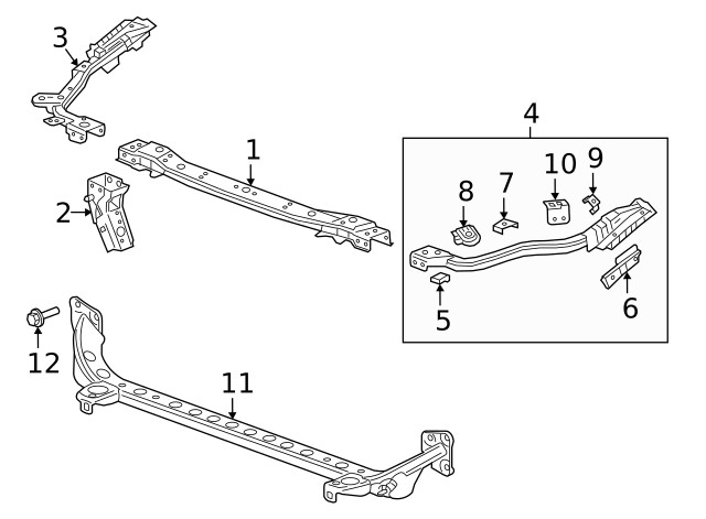 Genuine GM Passenger Side Front End Upper Tie Bar Bracket 39076847