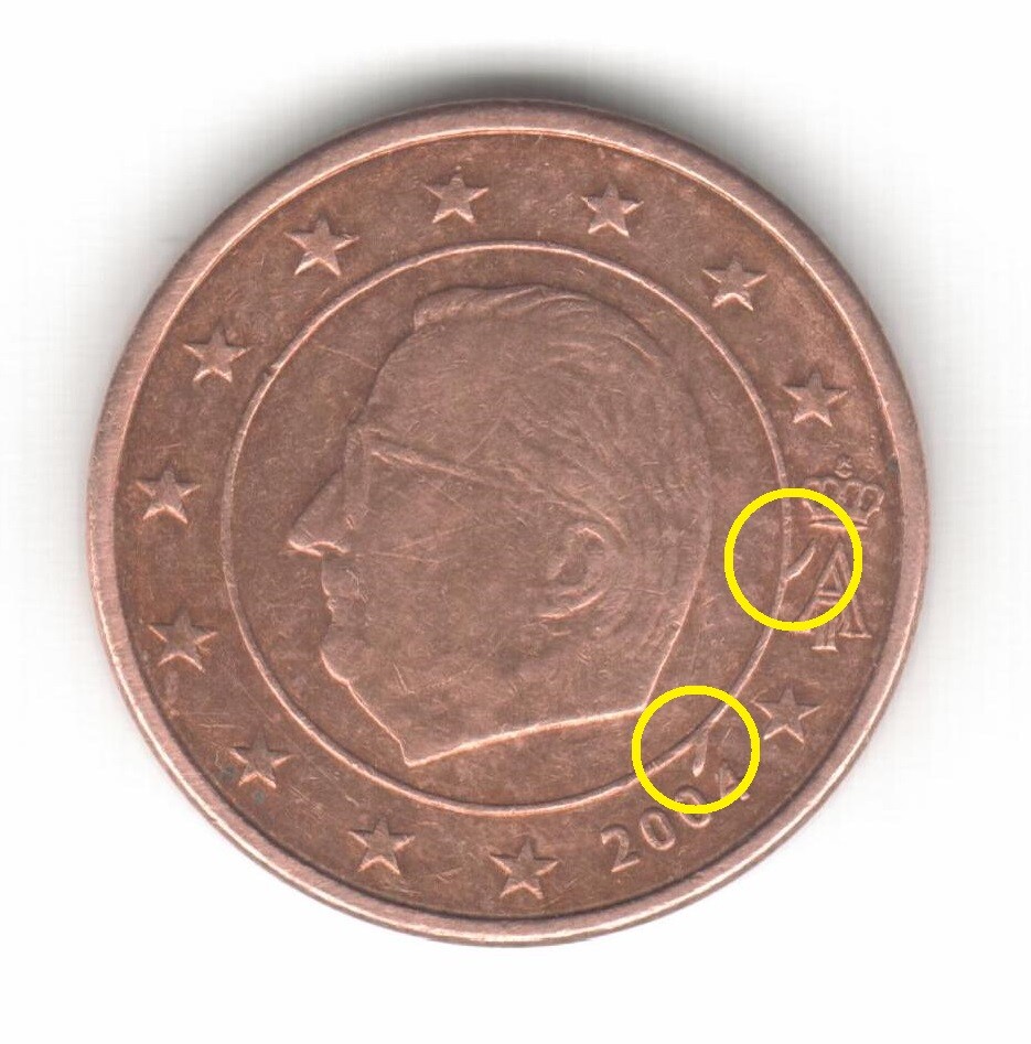 Belgium 1 euro cent 2004 ERROR