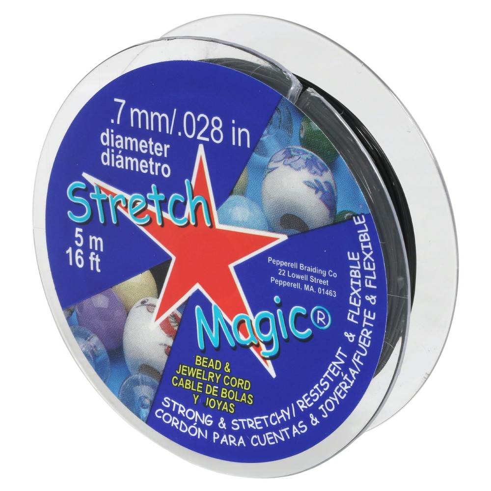 Stretch Magic Elastic Beading Cord � Black Color, 0.7mm in Diameter, 5-Meter