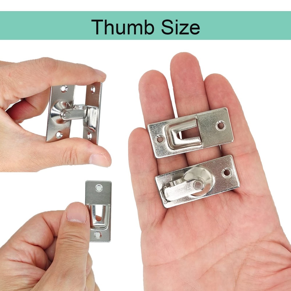 MINI Size 90 Degree Door Latch Sliding Screen Barn Mini, Silver