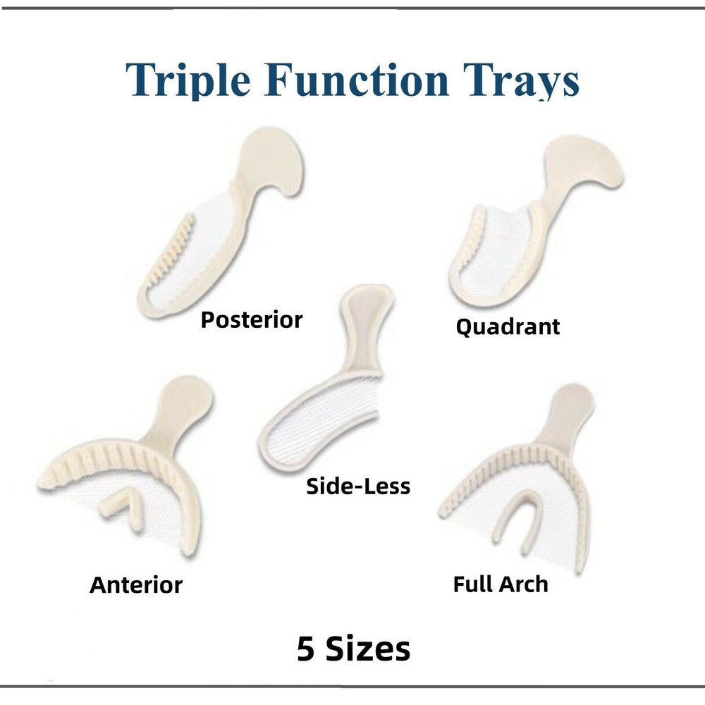 Dental Impression Trays Net Bottom Plastic Bite Registration Disposable 5 Types