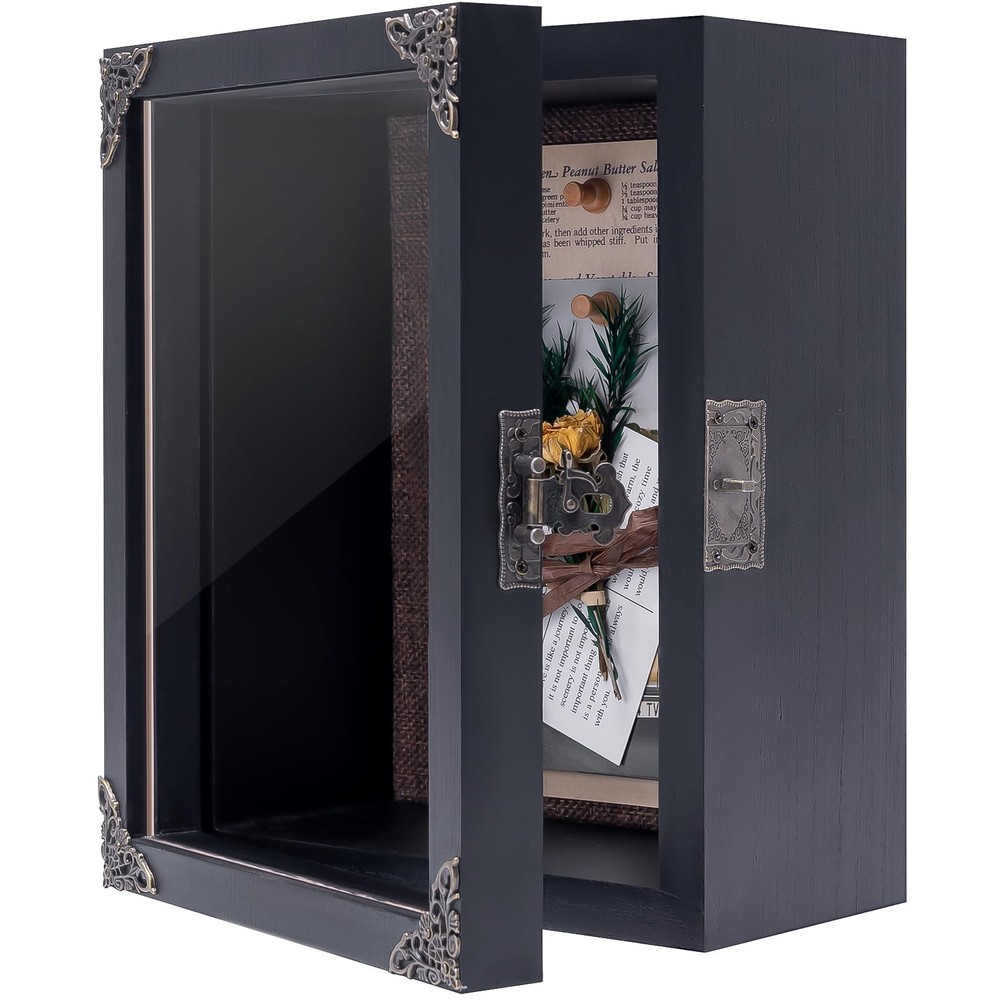 Shadow Box Frame 8x10 Deep Display Case Memorial Keepsake Wood Rustic Decor