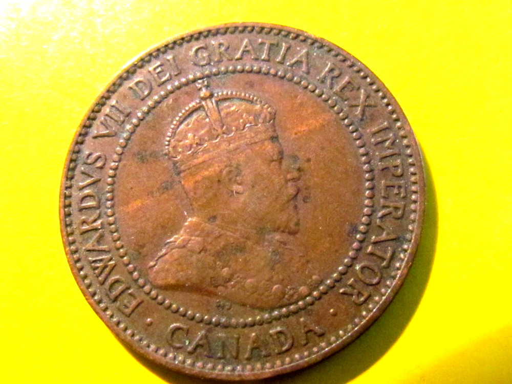 1910 Canada One Cent Coin Circulated VF
