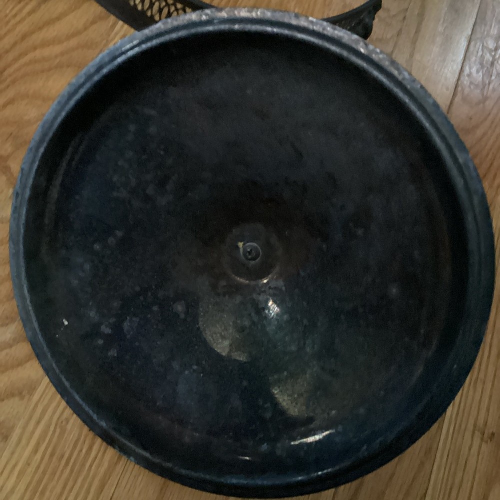 Mid-Century Three Footed Silver Plated Chafing Dish Casserole Warmer With Insert