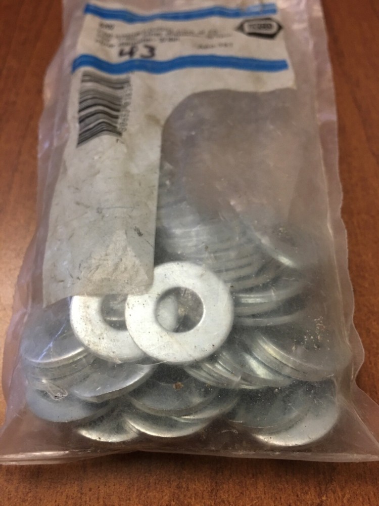 Devco 6702 Zinc Plated Flat Washers 1/4" 43 Washers In Bag