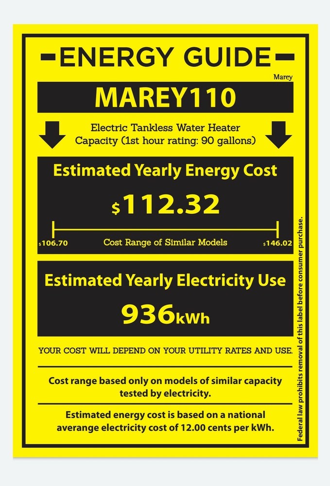 NEW MAREY HOME COMPACT TANKLESS SHOWER WATER HEATER MINI MAREY 110V 2.6KW