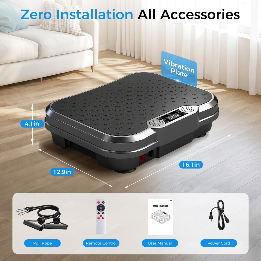 AoraPulse Vibration Plate Exercise Machine, for Black