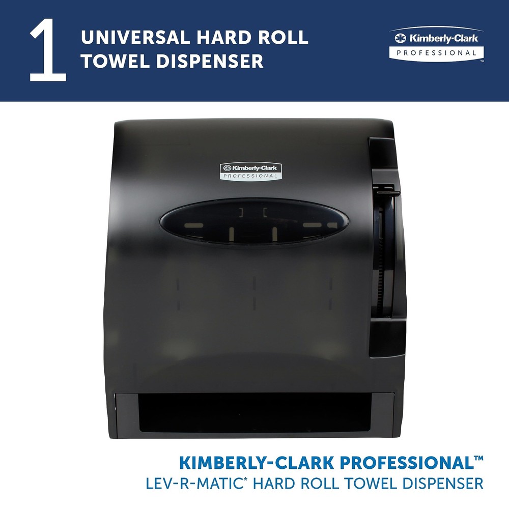 1.5 Black Paper Towel Holder Manual Dispenser Easy Roll Loading Automatic Feed