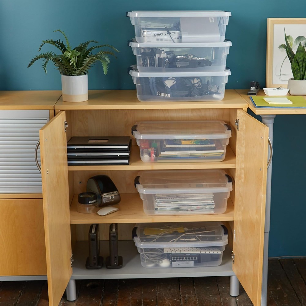 Rubbermaid 17-Quart Clear Storage Bins with Lids, 6-Pack, Stackable, BPA-Free