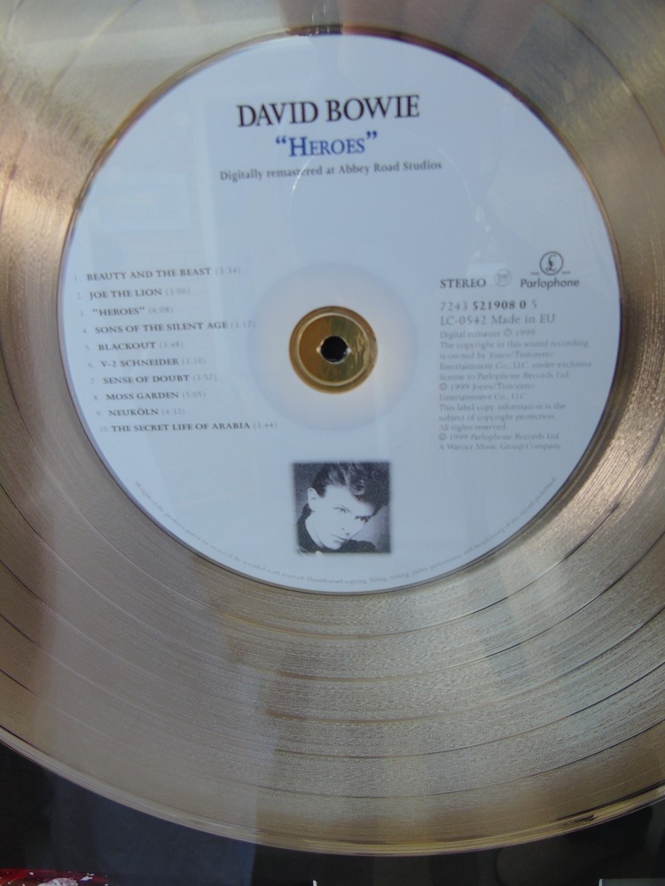 DAVID BOWIE Large Framed Gold Disc Limited Edition
