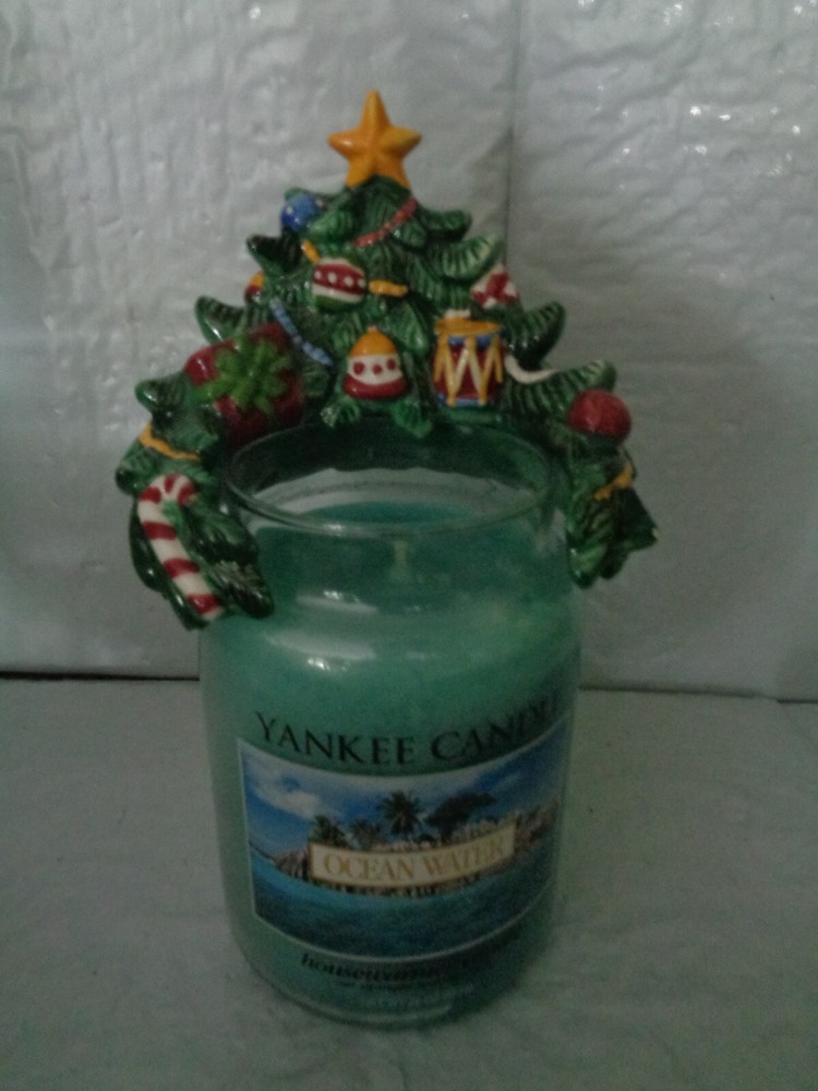 Ceramic Christmas Tree - Candle Side Hugger - Decorative Topper - Hand Painted