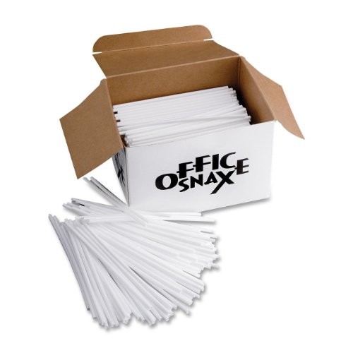 Office Snax Breakroom Stir Stick - Plastic - 1000 / Box - White (STR5)