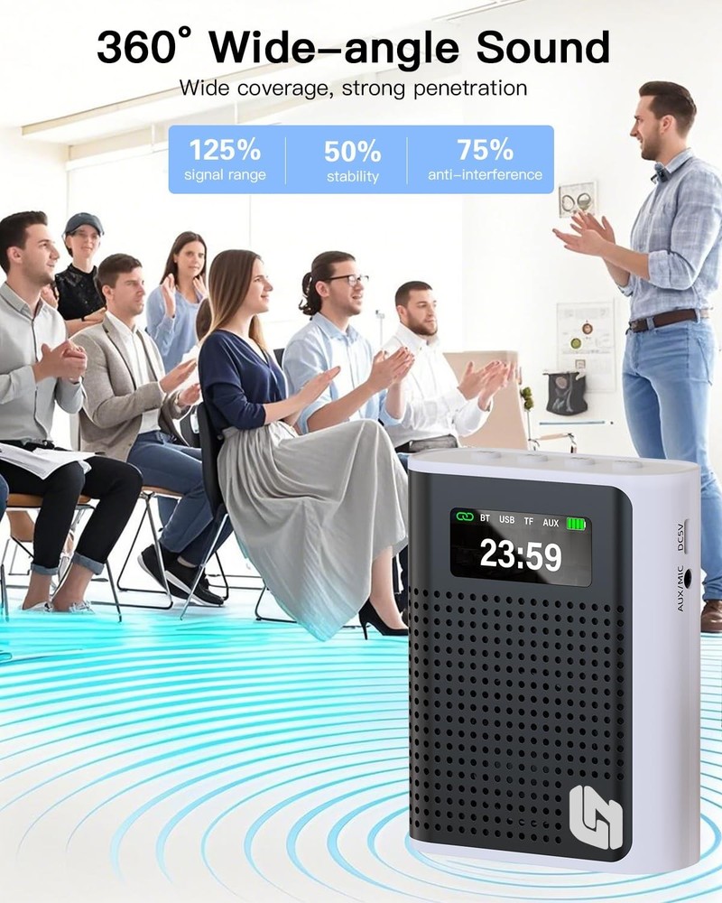 2025 New Upgraded Voice Amplifier Wireless Microphone with Magnetic Lavalier,