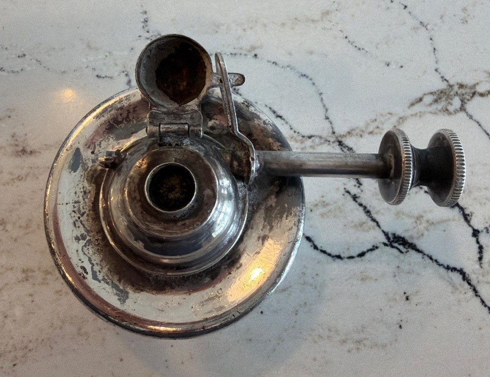Vintage Small Silverplate Alcohol Burner 2.5” Diameter