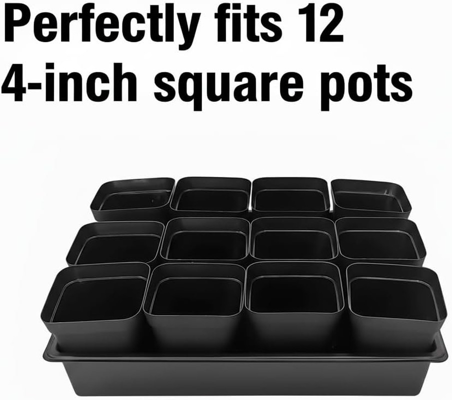 Seed Starter Tray, 10 Packs Plant Tray, Durable Plastic Growing Trays, Stackable