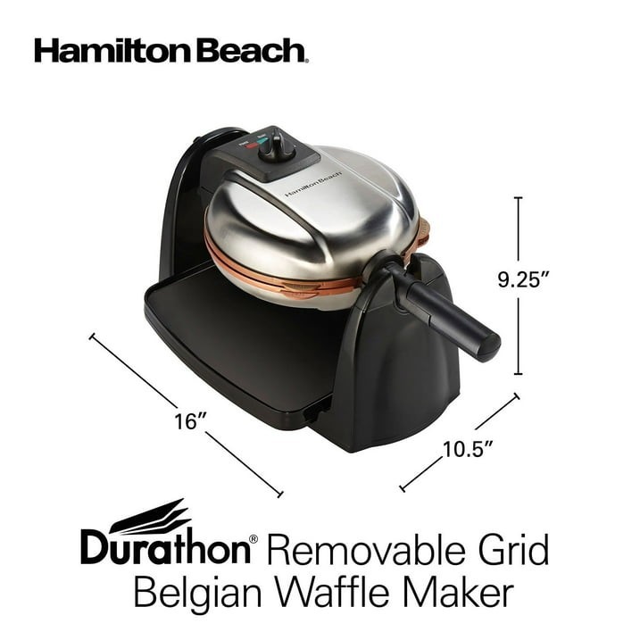 Hamilton Beach Durathon Ceramic Removable-Grid Belgian Waffle Maker