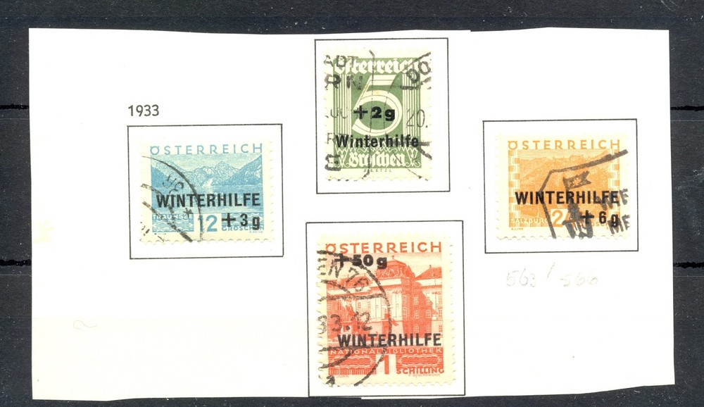 AUSTRIA 1933 # 563/566 --USED VF