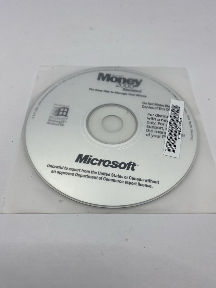 MICROSOFT MONEY 2000 Standard CD-ROM - No Product Code.