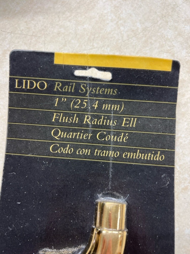 LIDO RAIL SYSTEM 1" SOLID BRASS FLUSH RADIUS ELL - NEW (WBP010200)
