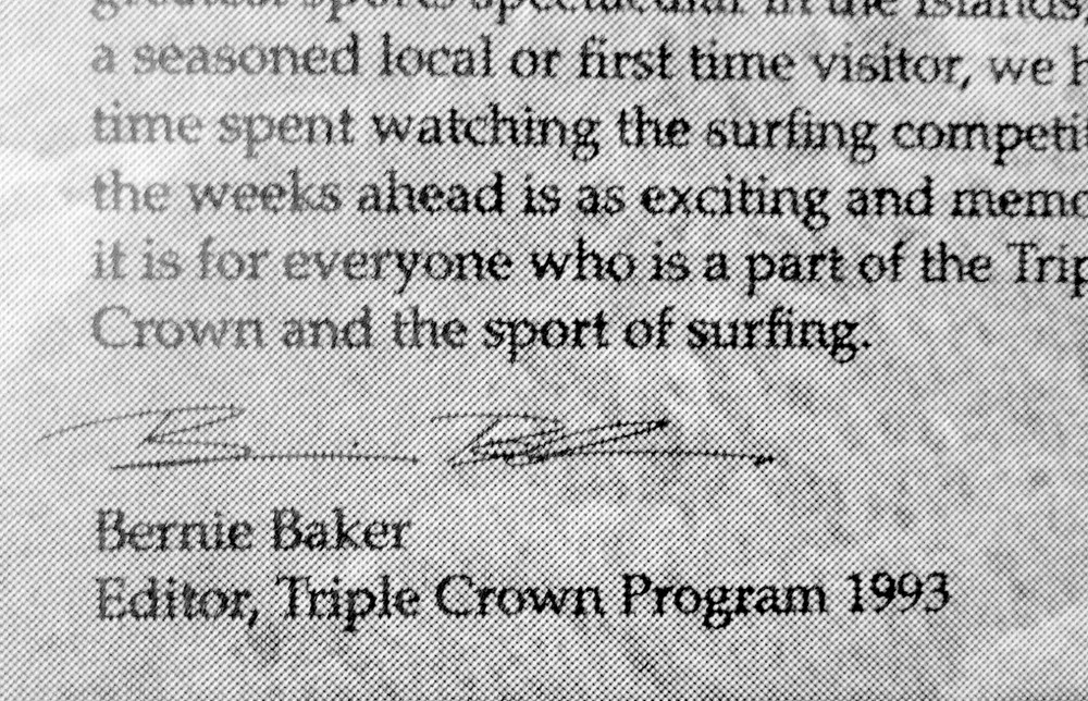 Rare 1993 TRIPLE CROWN of SURFING Program XLNT MINT