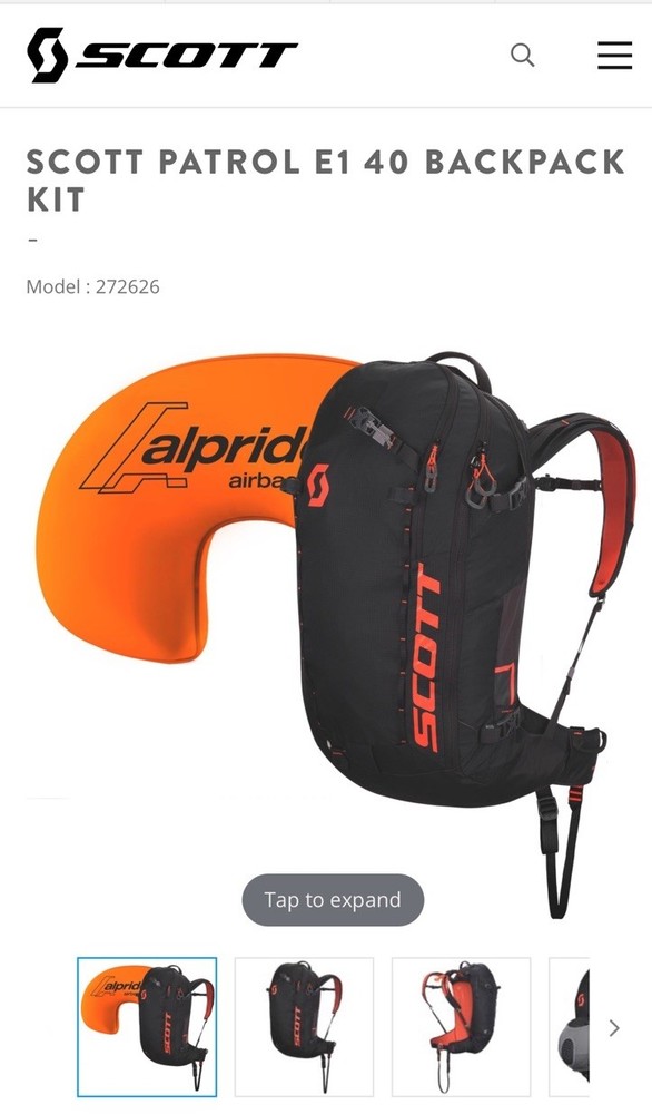 Scott Patrol E1 40 Alpride Airbag System Avalanche Backpack