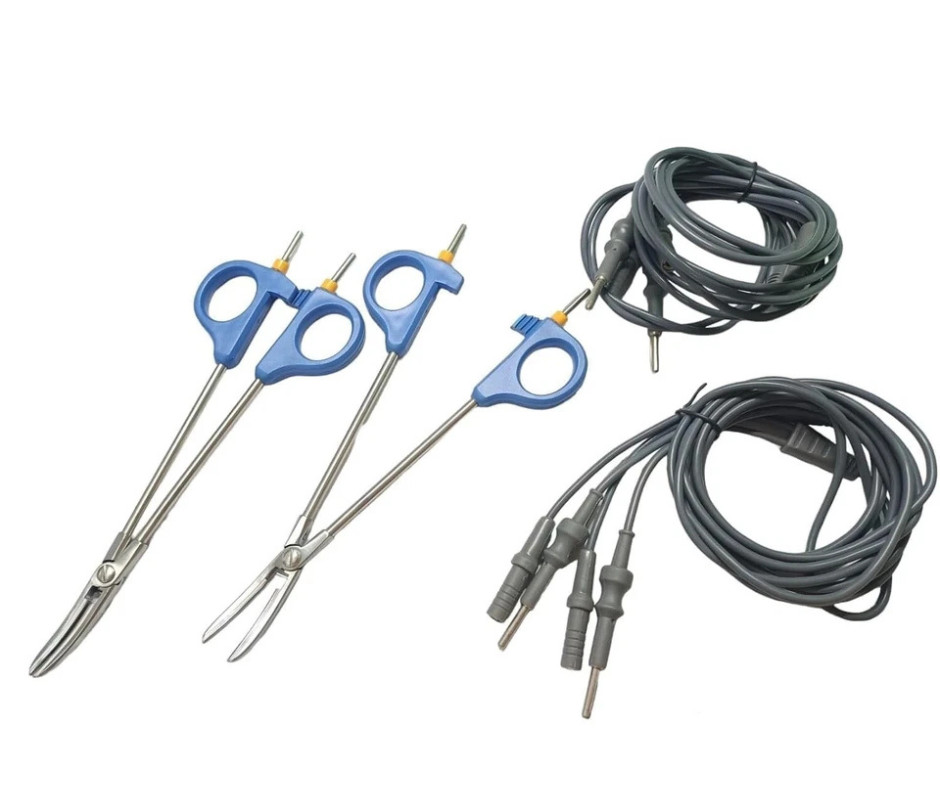 4pc Laparoscopic Bi-Clamp Vessel Sealing System With Cable Set Surgical SS Tools