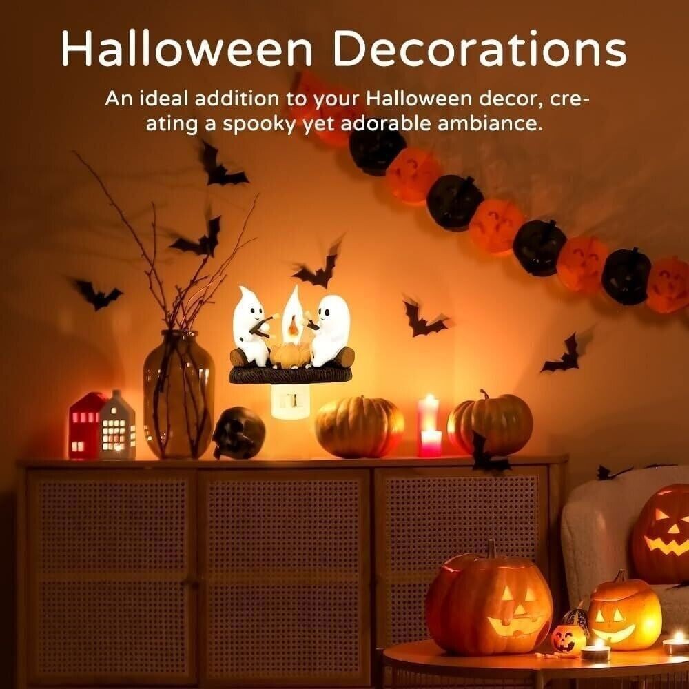 Ghosts Roasting Campfire Flicker Flame Night Light Ghost Roasting Marshmallows