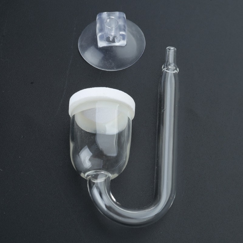 for CO2 Diffuser Clear Glass Atomizer for Aquarium Planted for Tank Tiny
