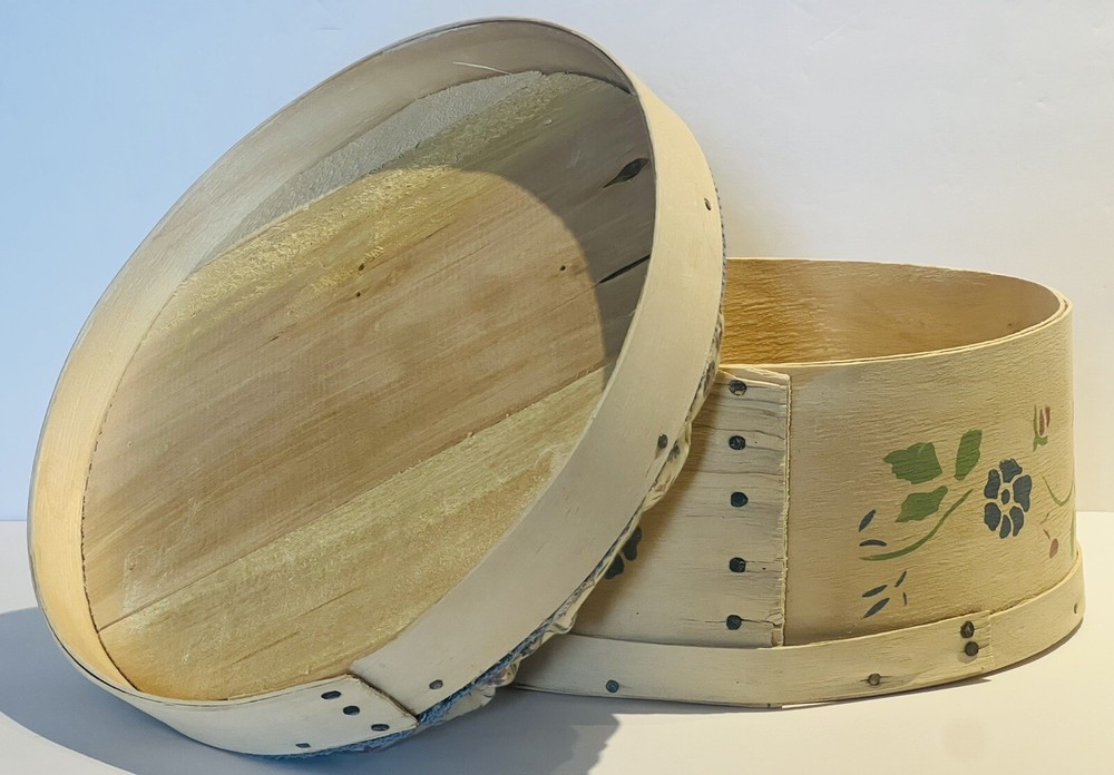 Vintage Wood Custom Made Sewing Box Cheese Box