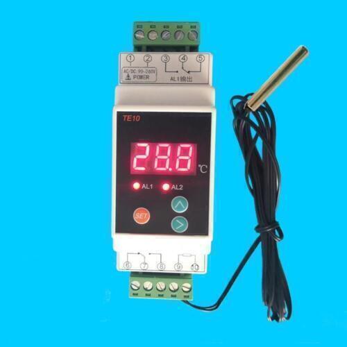 Temperature Controller DIN Rail Digital Thermostat Sensor -40~110°c 7A/250VAC-