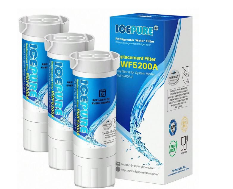 3 X ICEPURE RWF5200A Water Filter Replacement For GE