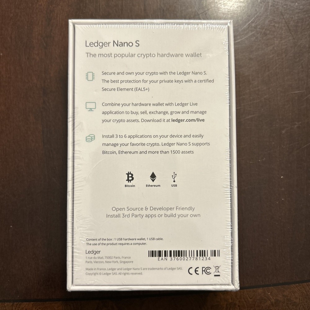 Ledger Nano S Cryptocurrency Hardware Wallet New in Sealed Box