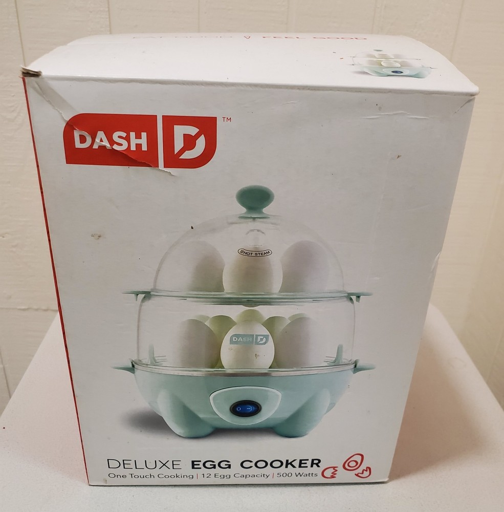 Dash Ultimate Deluxe Egg Cooker – 12-Egg – w/ Bite Trays Light Blue