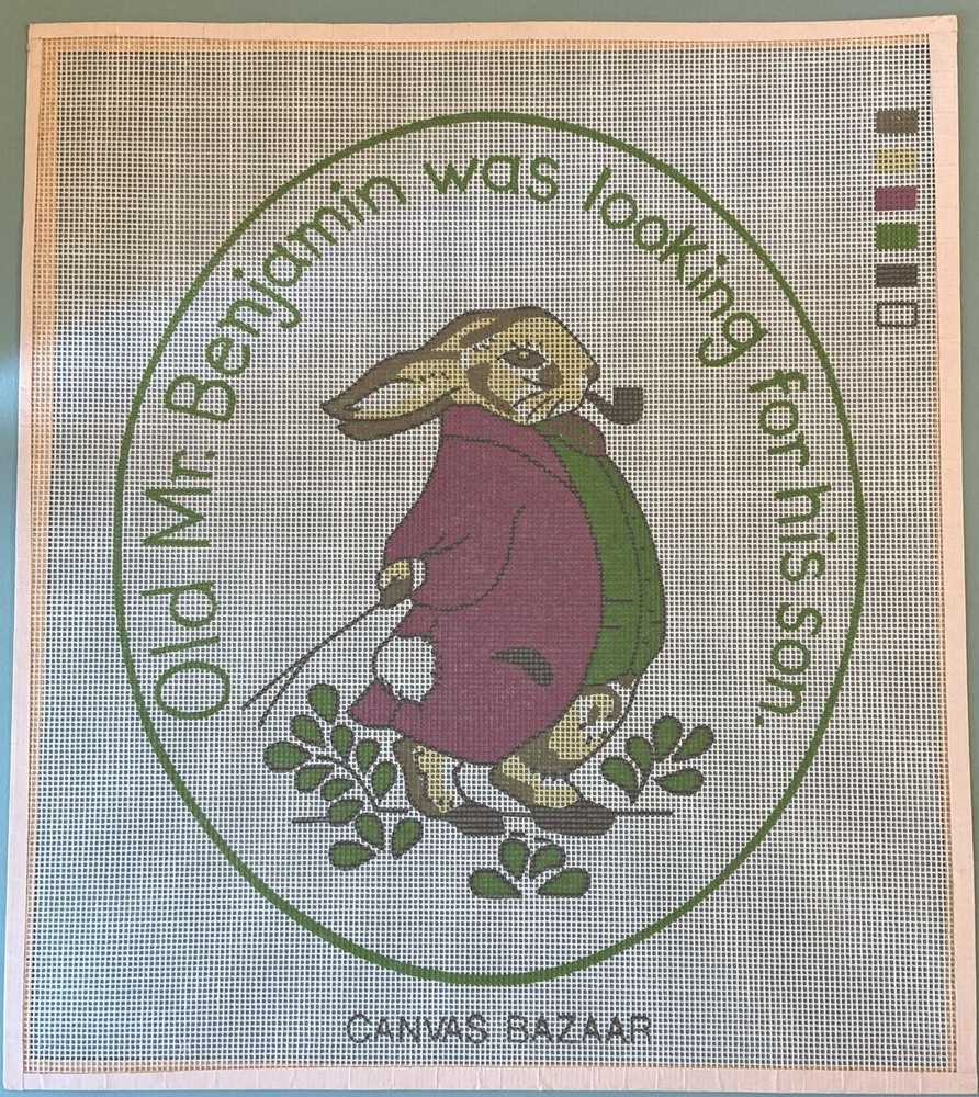 Benjamin bunny,11 Count, needlepoint canvas, by Canvas Bazaar, NEW