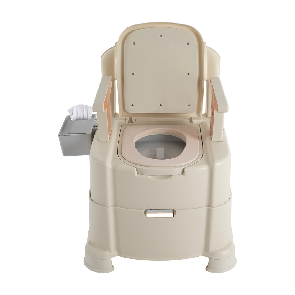 Portable Bedside Commode Toilet Chair with Sensor Night Light For Elderly 200kg