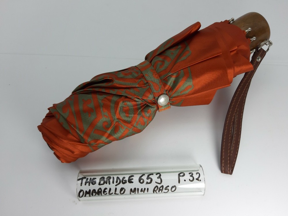 Unisex Mini Umbrella - Technofibre - Rust/Green - Cod.653 - The Bridge