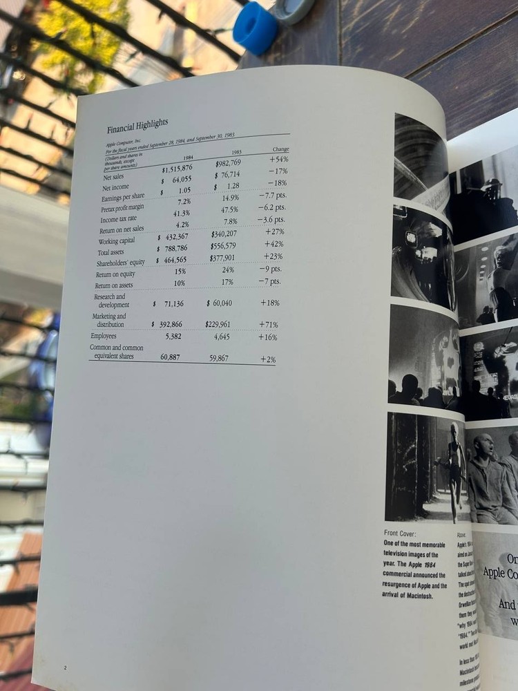 Vintage Apple Computer Annual Report 1984 Original Book